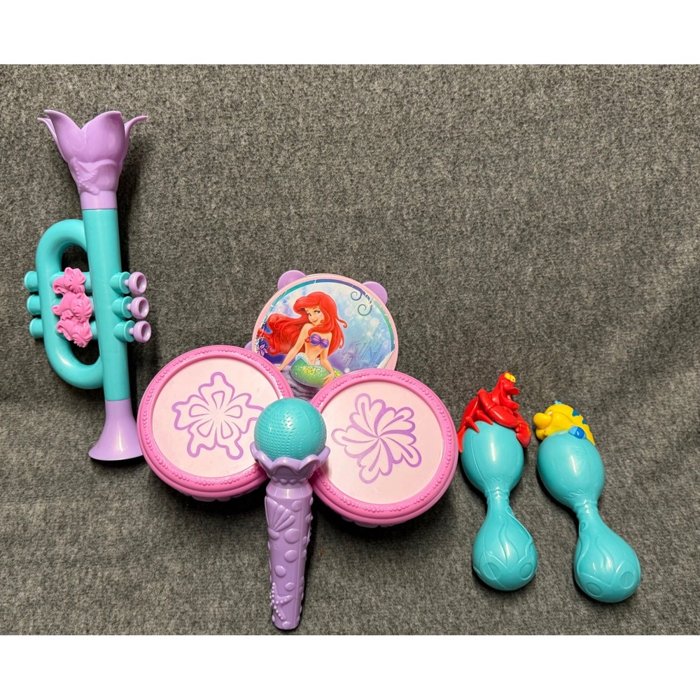 Disney Princess Little Mermaid Musical Instrument  Set Ariel Sebastian Flounder